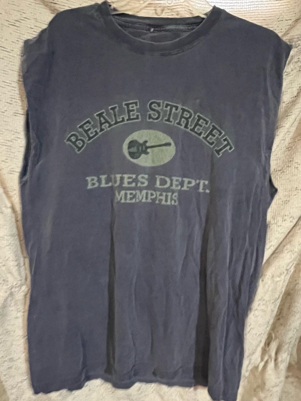 vintage Beale Street Memphis blues department size large no tags sleeves cut off